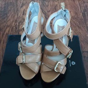 Boutique 9 Platform Cognac Strap Heels